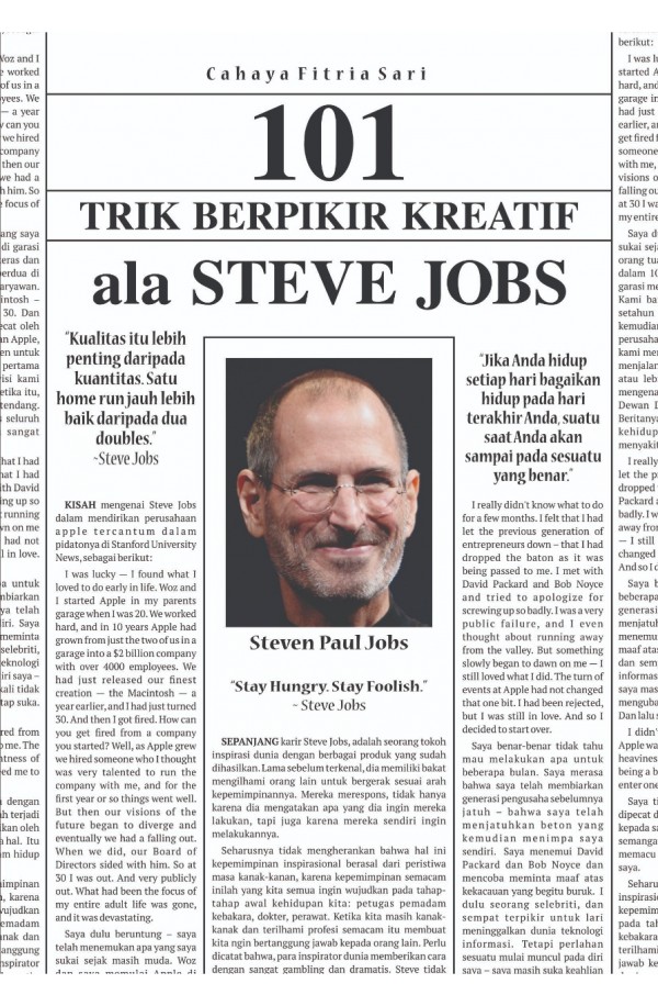 101 Trik Berpikir Kreatif ala Steve Jobs